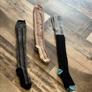 Free People Boot Socks Set - Black, Brown, Gray
